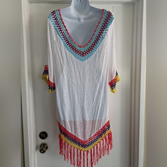 NWT Cupshe Swim Cover Rainbow Crochet OS - Picture 5 of 5